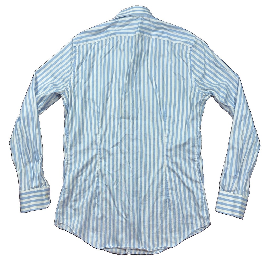 Suitsupply Shirt Size 42/16.5 Blue Striped Long Sleeve Button Up Extra Slim Fit - Picture 3 of 9
